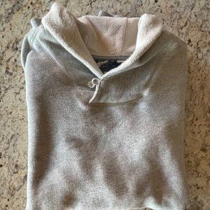 Tommy Bahama Rolled Collar Long Sleeve Men's Sweater Gray in Large Tall